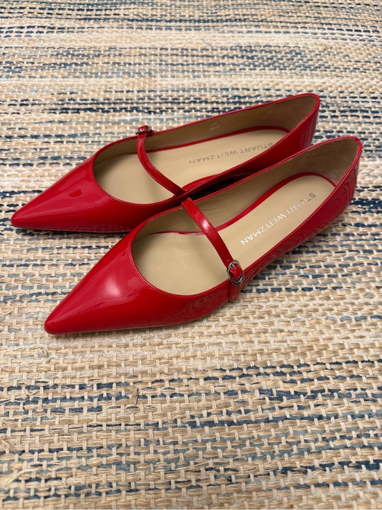 Stuart Weitzman Shoes - NEW! Stuart Weitzman Red Patent
Pointed Mary Jane Flats size 7.5